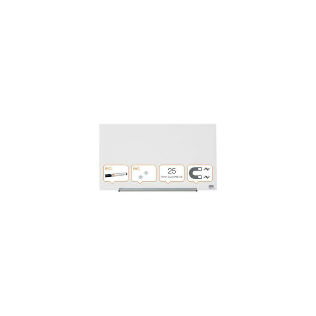 Glass notice board NOBO 31' Widescreen white