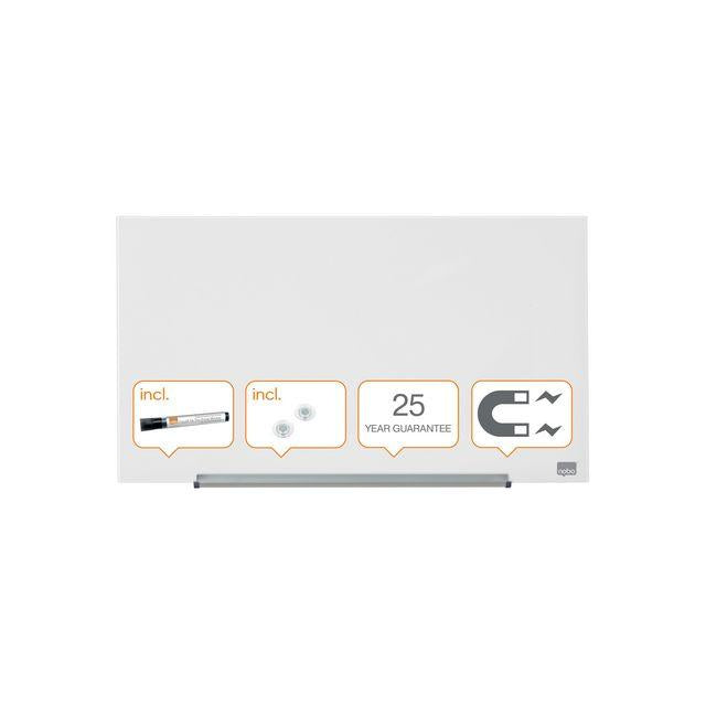 Glass notice board NOBO 31' Widescreen white