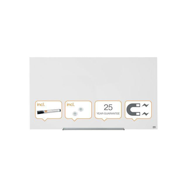 Glass notice board NOBO 57' Widescreen white