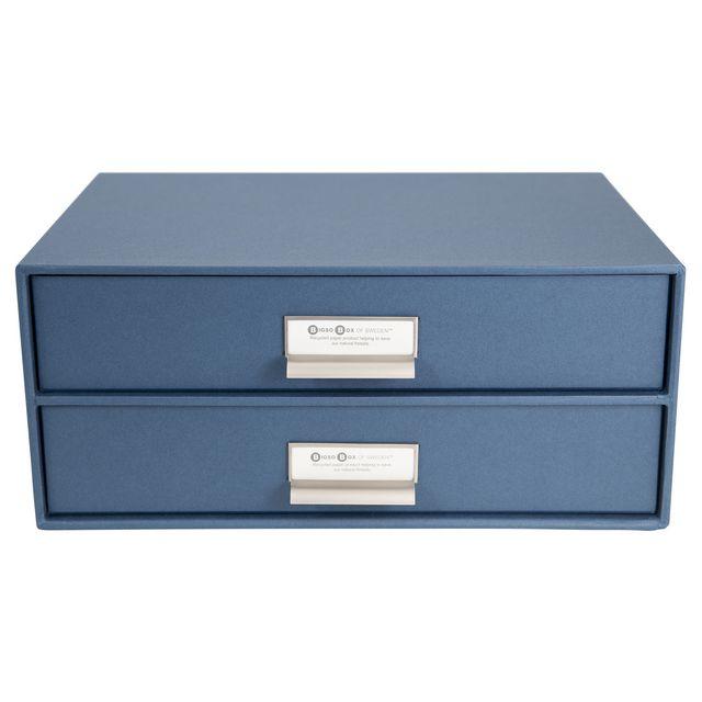 Cardboard writing desk 2-drawers blue