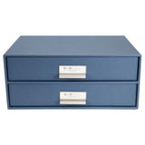 Cardboard writing desk 2-drawers blue