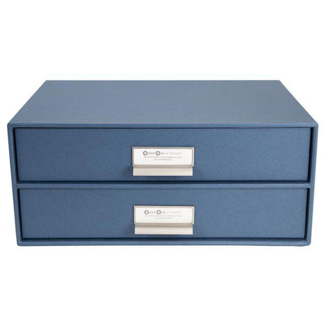 Cardboard writing desk 2-drawers blue