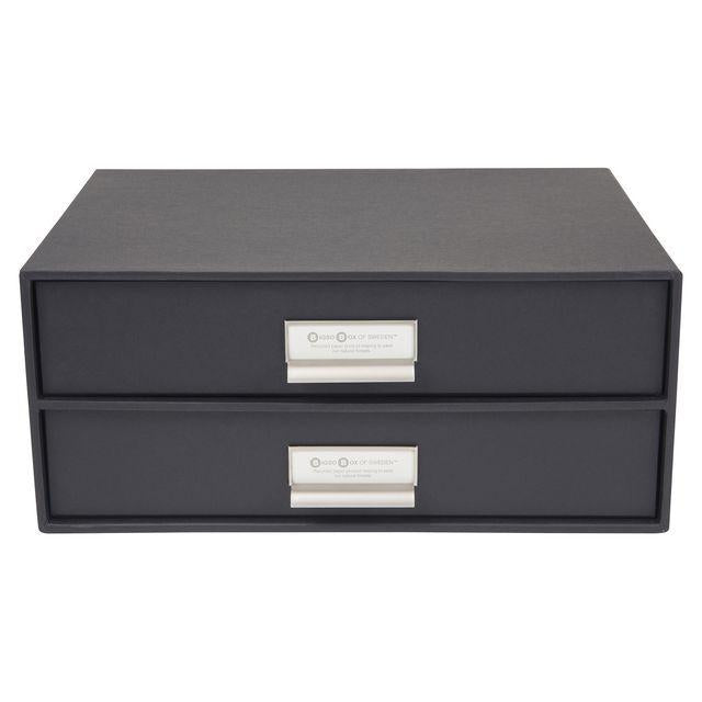 Cardboard writing desk 2 drawers grey