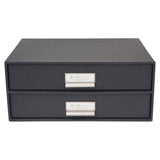 Cardboard writing desk 2 drawers grey