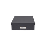 Storage box with lid cardboard A4 grey