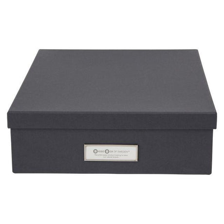Storage box with lid cardboard A4 grey