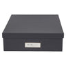 Storage box with lid cardboard A4 grey