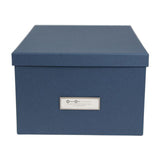 Storage box w.lid cardboard blue