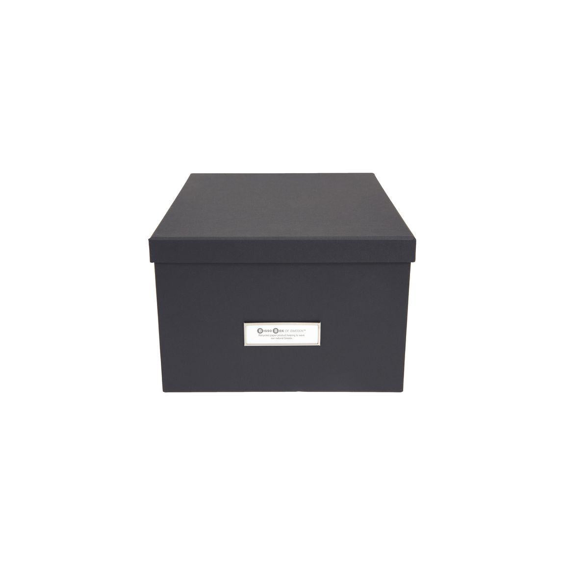 Storage box with lid cardboard grey