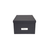 Storage box with lid cardboard grey