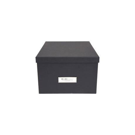Storage box with lid cardboard grey