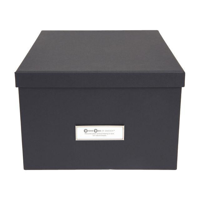Storage box with lid cardboard grey