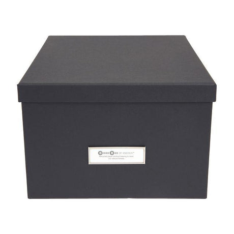 Storage box with lid cardboard grey
