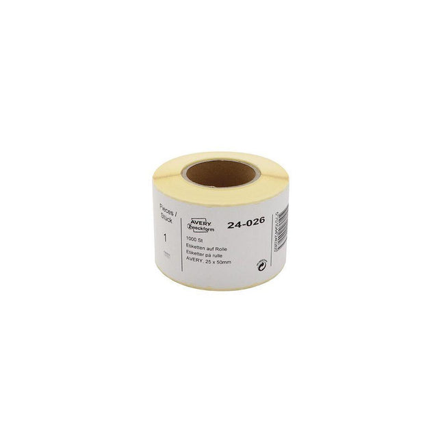Label AVERY on roll 50x25mm 1000/rl