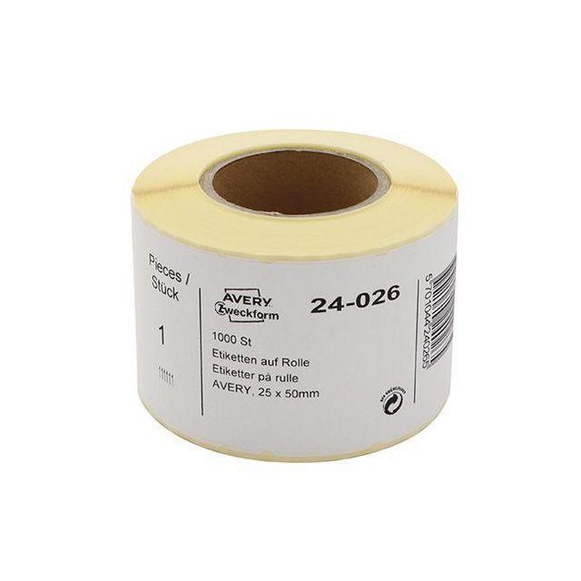 Label AVERY on roll 50x25mm 1000/rl