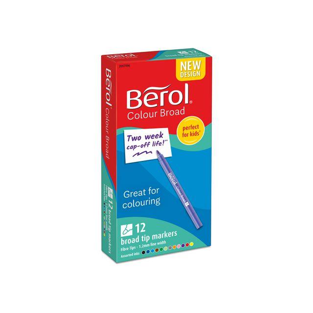 Fibre pen BEROL Colourbroad 12/pc