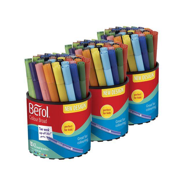 Fibre pen BEROL Colourbroad 42x3/pc