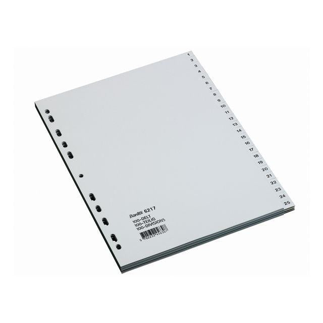 Plastic register BANTEX PP A4 1-100 grey