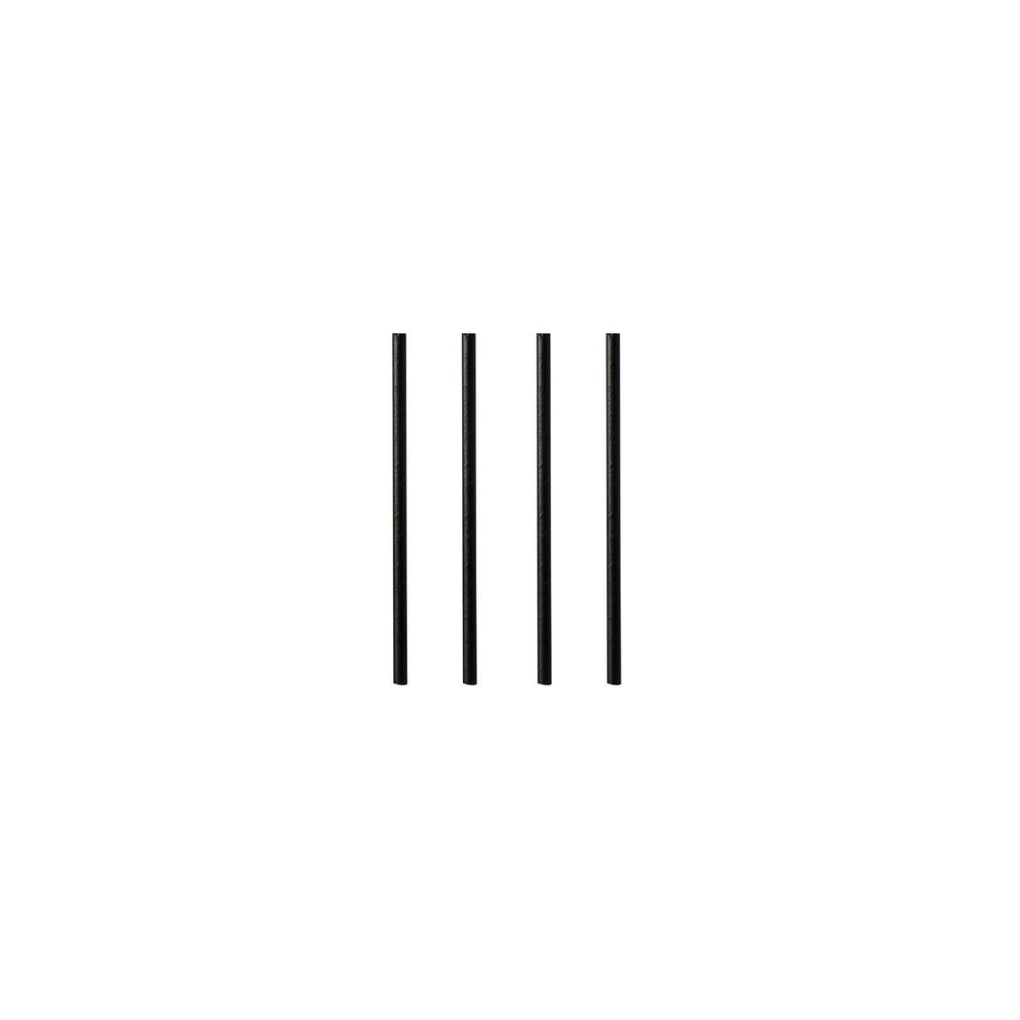 Straws PURE paper 8mmx21cm black 100/pack