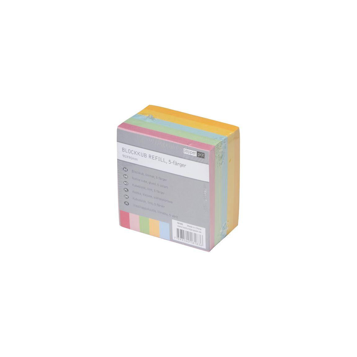 Block cube 90x90mm 500 sheets coloured
