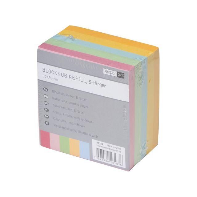 Block cube 90x90mm 500 sheets coloured