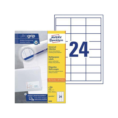 Label AVERY 64,6x33,8mm 2400/pc