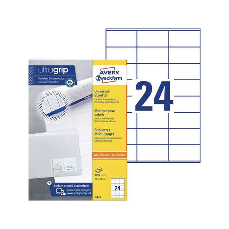 Label AVERY 70x36mm 2400/pc