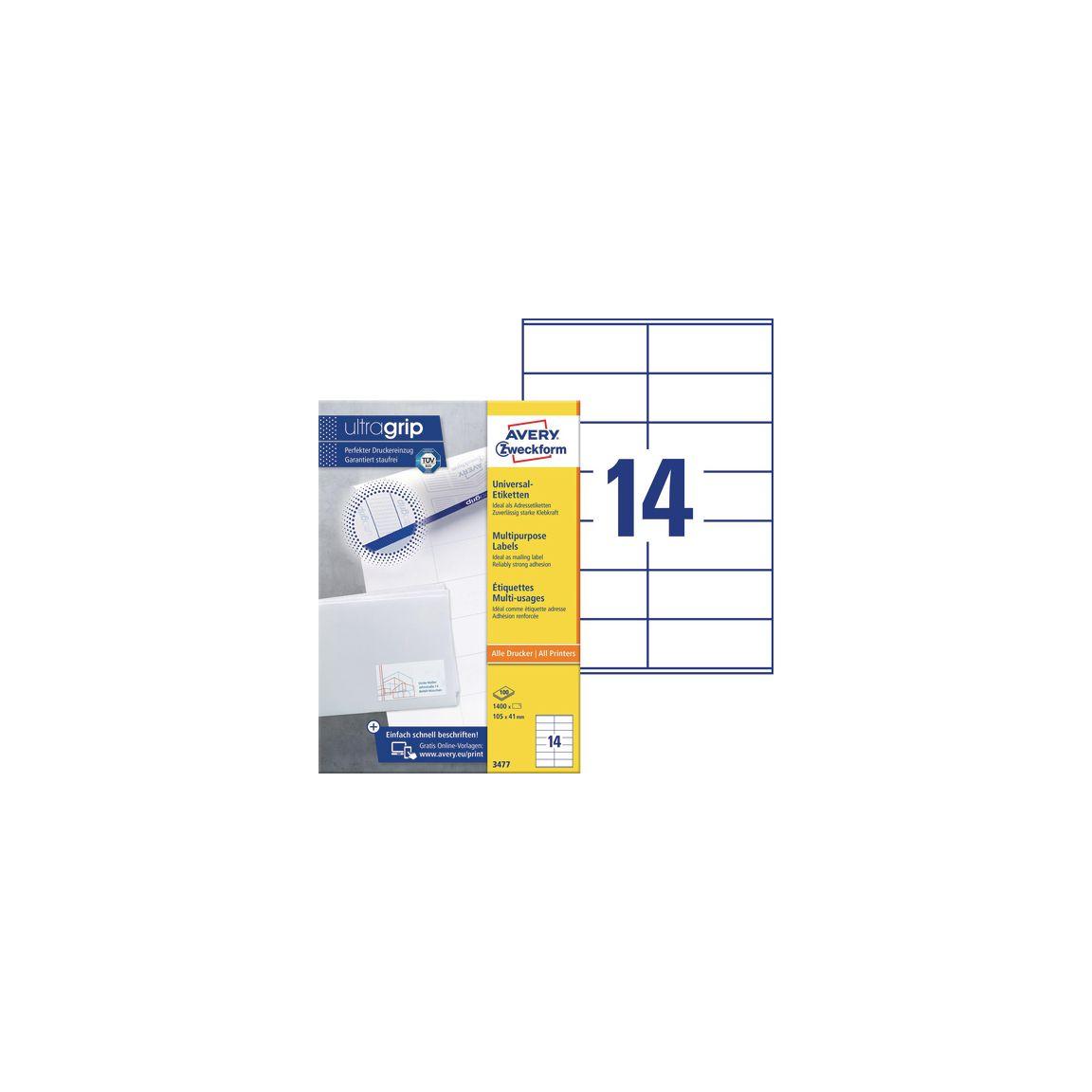 Label AVERY 105x41mm 1400/fp