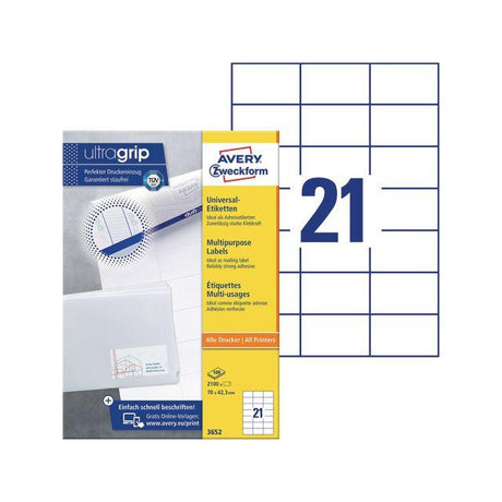 Label AVERY 70x42,3mm 2100/pc