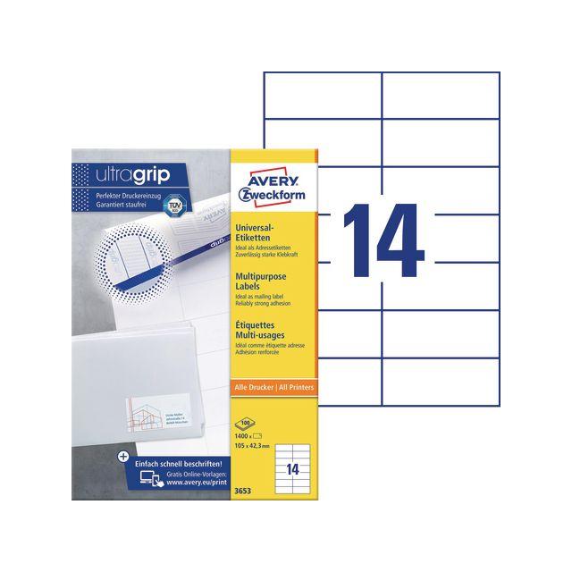 Label AVERY 105x42,3mm 1400/fp