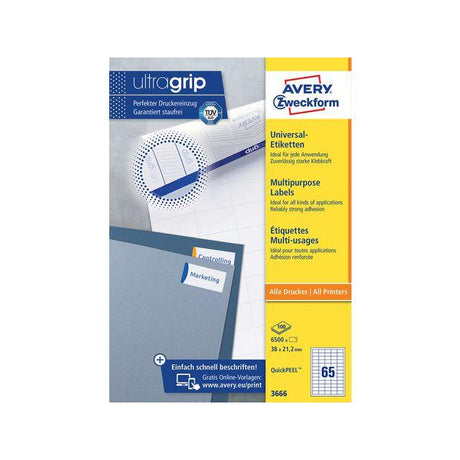 Label AVERY 38x21,2mm 6500/fp