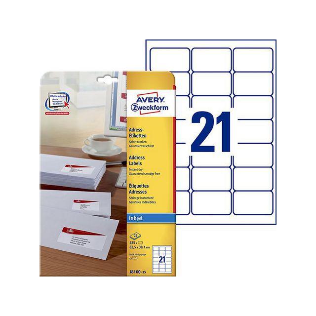 Label AVERY QD 63,5x38,1mm 525/fp