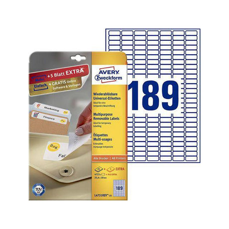 Label AVERY avtagb 25,4x10mm 4725/fp