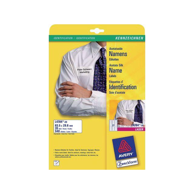 Nameplate AVERY 63,5x29,6mm 540/pc
