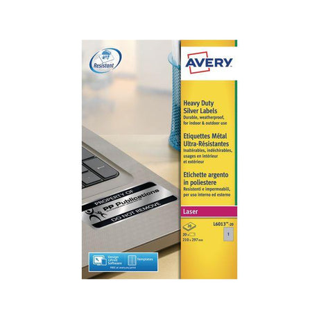 Label strong 210x297mm silver 20/pack
