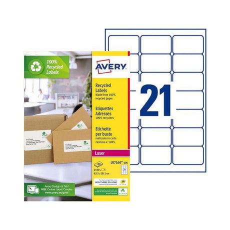 Label AVERY QP 63,5x38,1mm 2100/fp