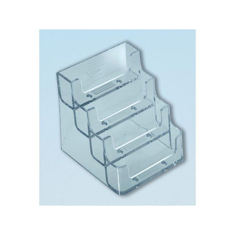 Business card holder 4 compartments transparent