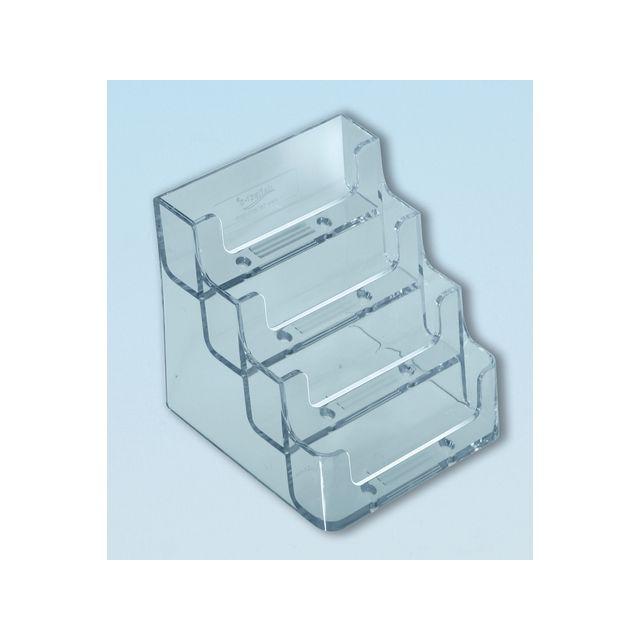 Business card holder 4 compartments transparent