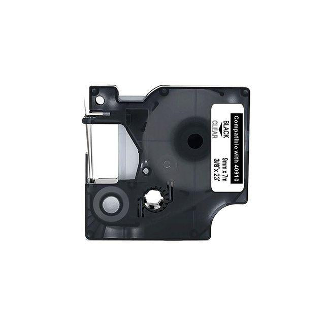 Tape 9mm black on clear