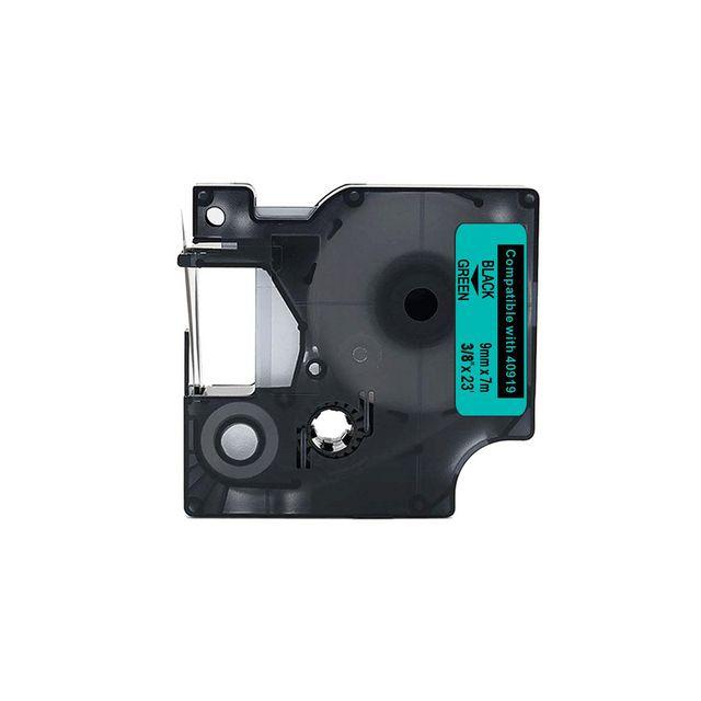 Tape 9mm black on green