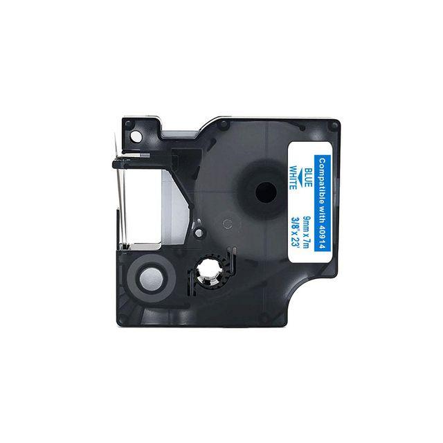 Tape 9mm blue on white