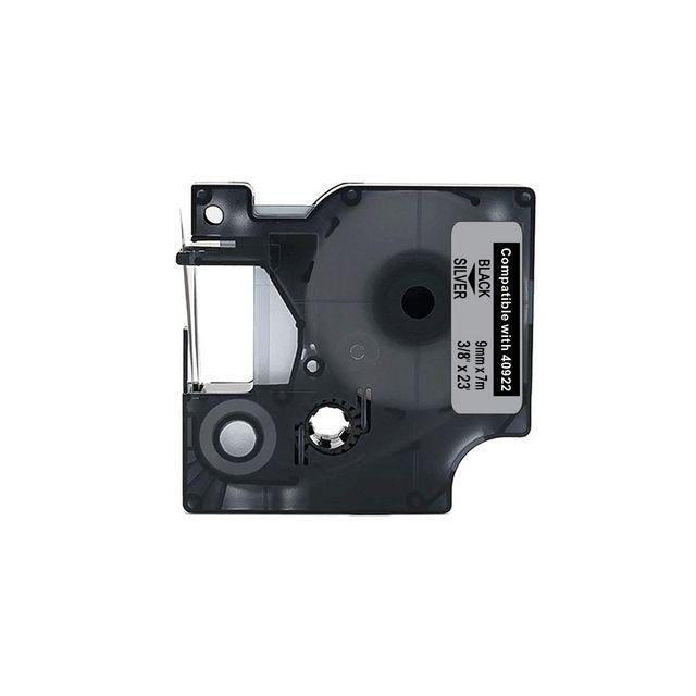 Tape 9mm black on silver