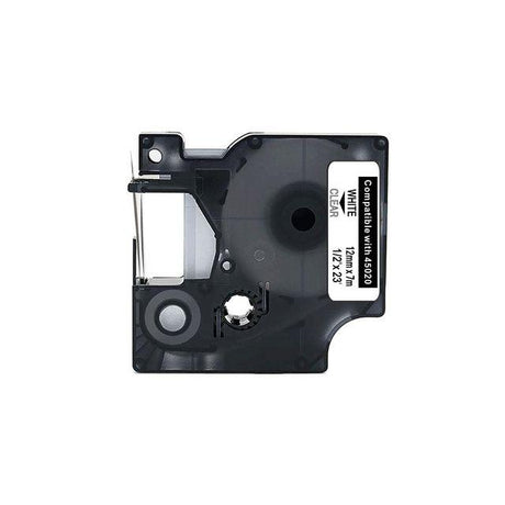 Tape 12mm white on clear