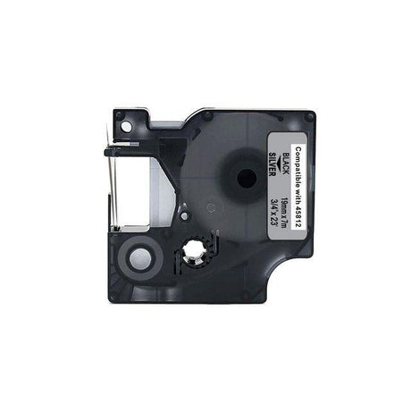 Tape 19mm black on silver