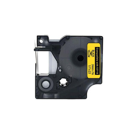 Tape 24mm black on yellow