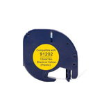 Tape plastic 12mmx4m black on yellow