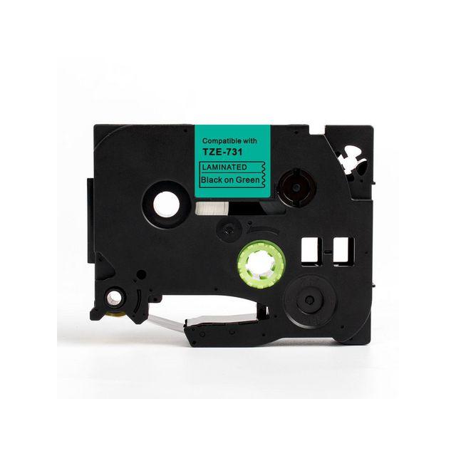 Tape 12mm TZe-731 black on green