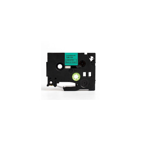 Tape 12mm TZe-731 black on green