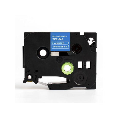 Tape 18mm TZe-545 white on blue