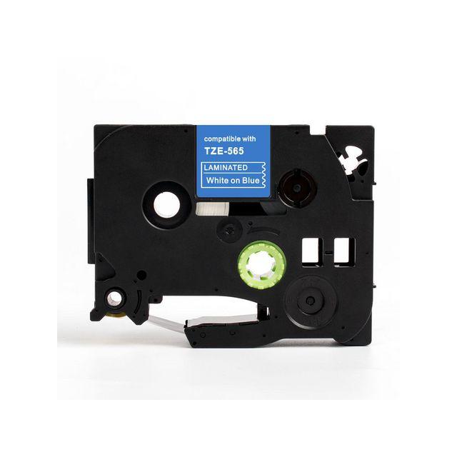Tape 36mm TZe-565 white on blue